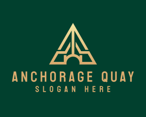 Triangle House Roof Letter A logo design