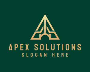 Triangle House Roof Letter A logo design