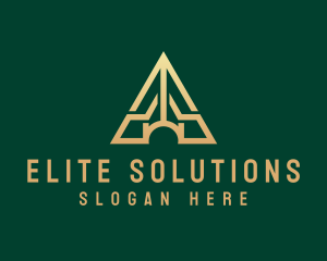 Triangle House Roof Letter A logo design