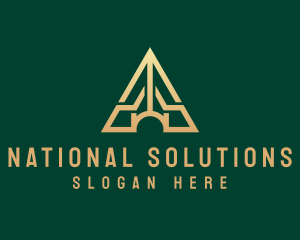 Triangle House Roof Letter A logo design