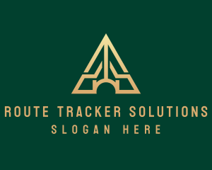 Triangle House Roof Letter A logo design