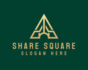 Triangle House Roof Letter A logo design