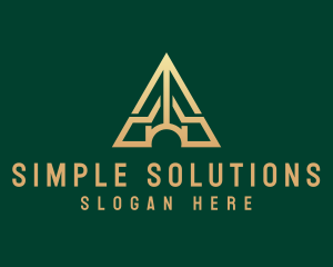 Triangle House Roof Letter A logo design