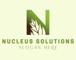 Eco Leaf Letter N logo design