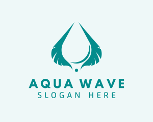 Feather Water Drop logo design