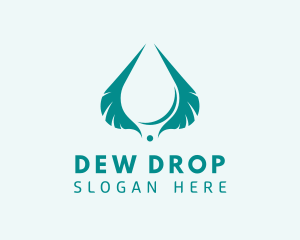 Feather Water Drop logo design