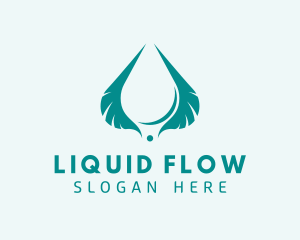 Feather Water Drop logo design