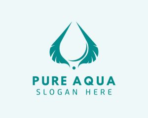 Feather Water Drop logo design