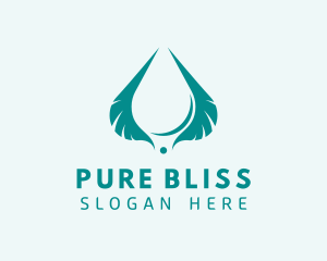 Feather Water Drop logo design