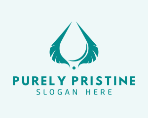 Feather Water Drop logo design