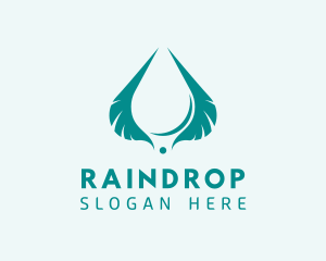 Feather Water Drop logo design