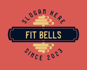 Fitness Dumbbell Wordmark logo design