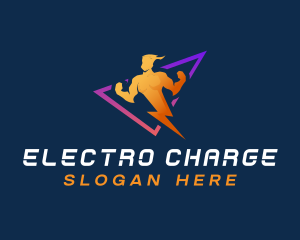 Human Charge Lightning logo design