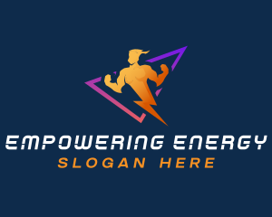 Human Charge Lightning logo design