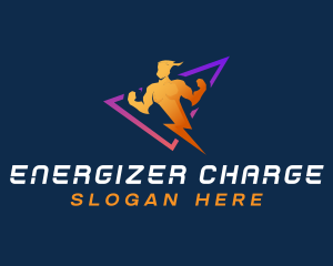 Human Charge Lightning logo design