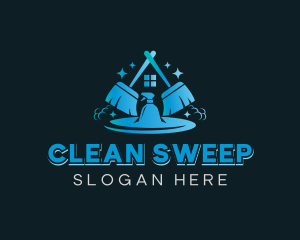 Housekeeping Cleaner Mop logo design