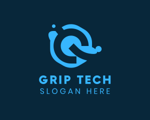 Blue Technology Letter G logo design