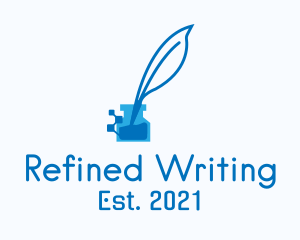 Digital Writing Quill logo design