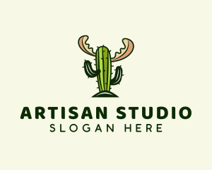 Cactus Moose Antler logo design