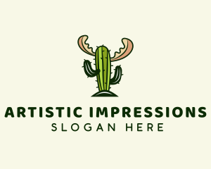 Cactus Moose Antler logo design