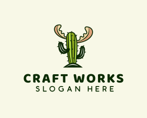 Cactus Moose Antler logo design