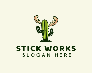 Cactus Moose Antler logo design