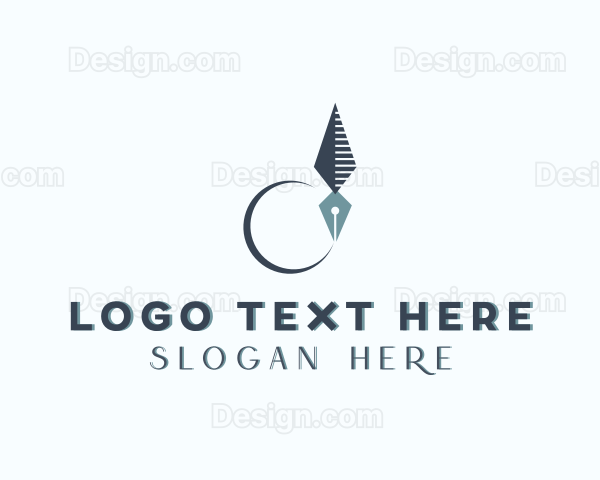 Crescent Moon Feather Pen Logo