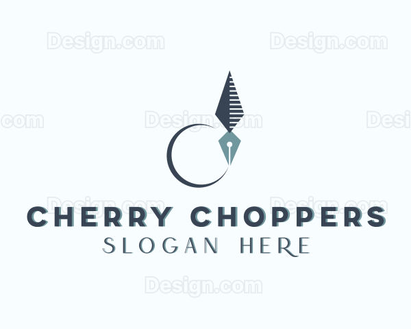 Crescent Moon Feather Pen Logo