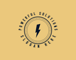 Thunder Lightning Badge logo design