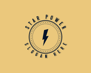 Thunder Lightning Badge logo design