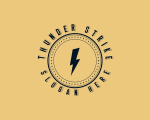 Thunder Lightning Badge logo design