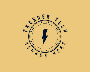 Thunder Lightning Badge logo design