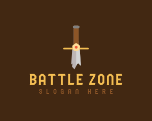 Broken Battle Sword logo design