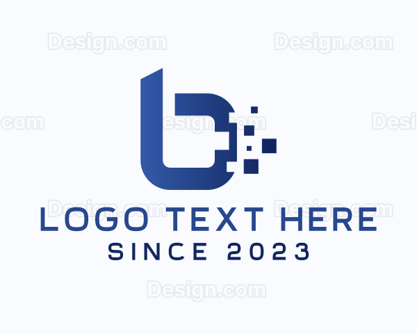 Digital Pixel Letter B Logo