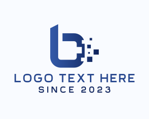 Digital Pixel Letter B logo