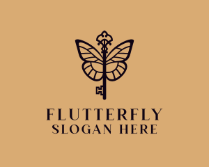 Elegant Key Butterfly logo