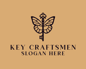 Elegant Key Butterfly logo