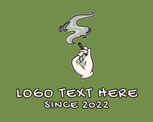 Weed Hand Smoker logo design