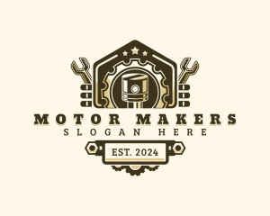 Mechanical Garage Engine Motor logo