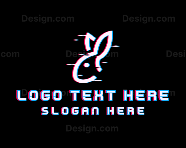 Digital Bunny Glitch Logo