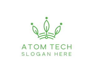 Green Leaf Tech Crown logo design