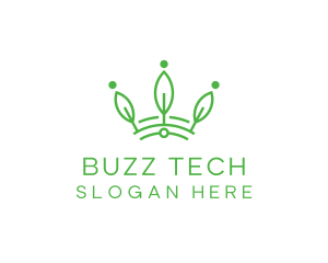 Green Leaf Tech Crown logo design