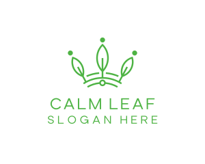 Green Leaf Tech Crown logo design