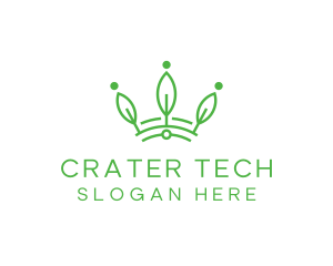 Green Leaf Tech Crown logo design