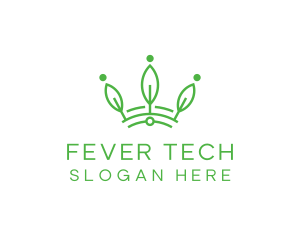 Green Leaf Tech Crown logo design