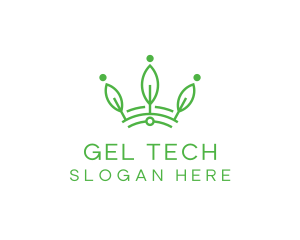 Green Leaf Tech Crown logo design