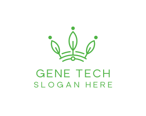 Green Leaf Tech Crown logo design