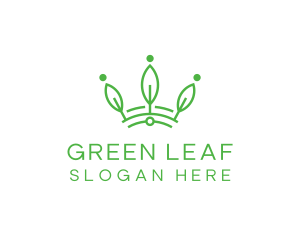 Green Leaf Tech Crown logo design