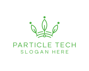 Green Leaf Tech Crown logo design