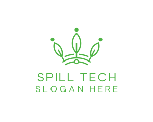 Green Leaf Tech Crown logo design